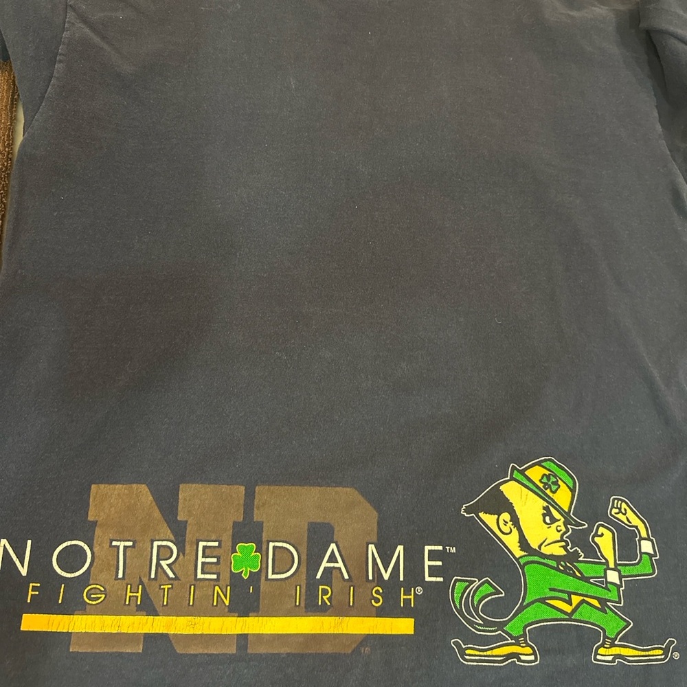 Vintage Notre Dame Fightin’ Irish Two-Sided Tee Saturday’s Hero USA 90s L